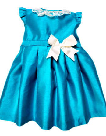 Vestido de niña turquesa 08