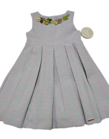 Vestido niña cuello de flores 2221