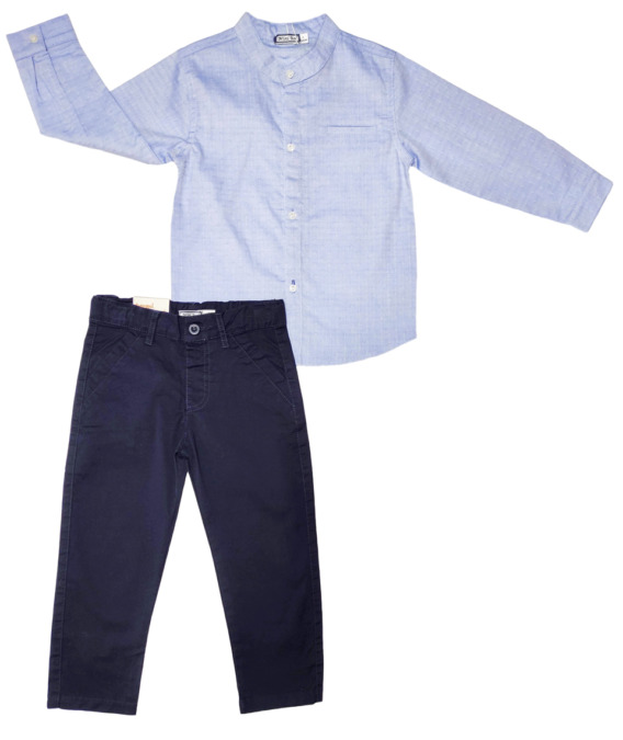 Conjunto de niño de vestir con camisa manga larga