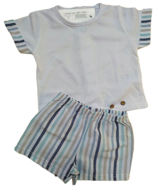 Conjunto de niño bebé verano pantalón corto rayas 17324