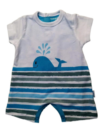 Pelele de niño bebé s/m rayas azules ballena 19059