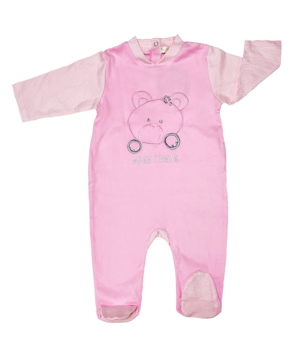 Pelele de niña bebé m/l oso rosa 22029