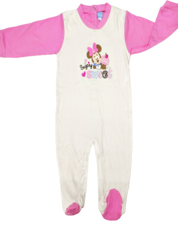 Pelele de niña bebé m/l crudo y rosa 2543