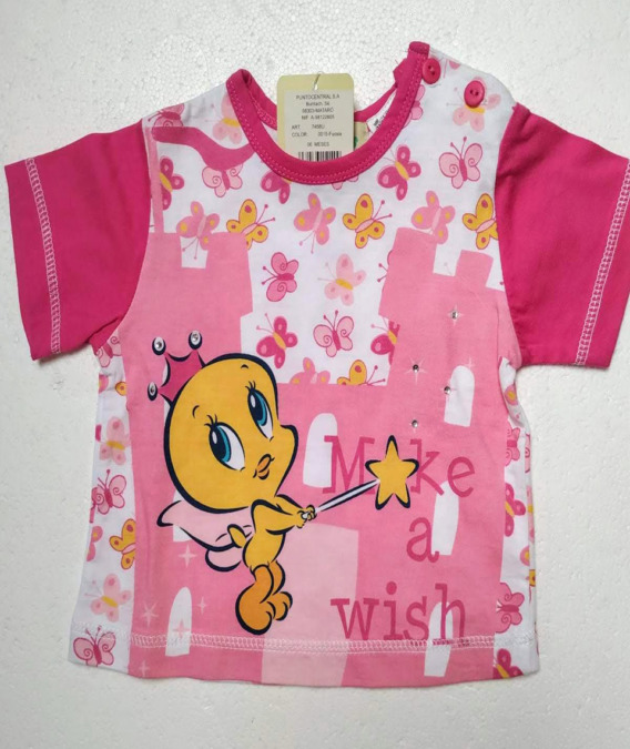 Camiseta de niña m/c Piolín rosa 7458U