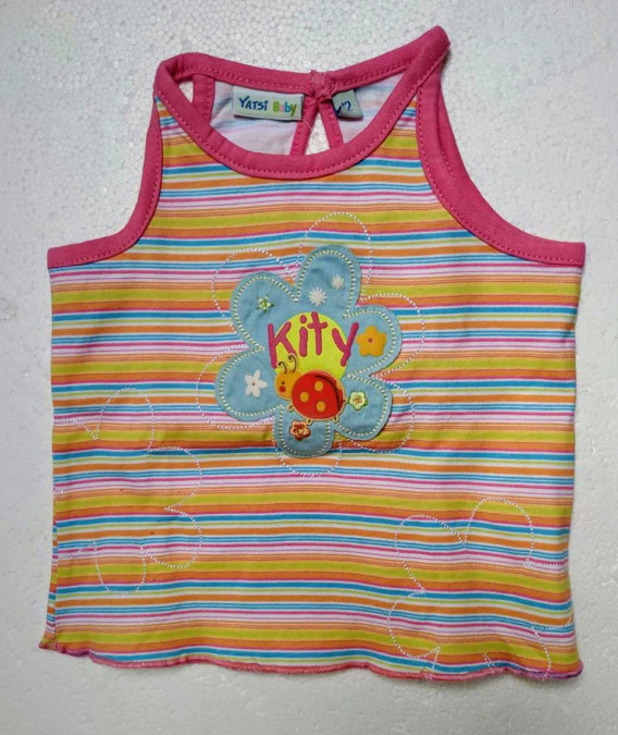 Camiseta de bebé niña verano tirantes rayas 8071