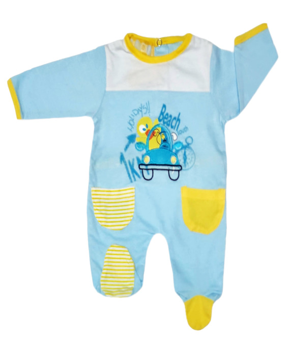 Pelele de niño bebé m/l azul y amarillo AS17