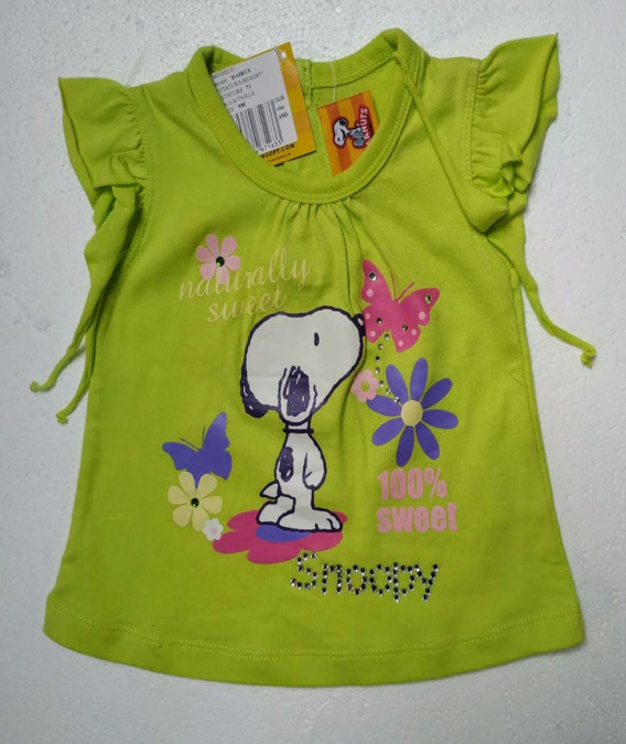 Camiseta de niña m/c Snoopy verde lima DAIRUS