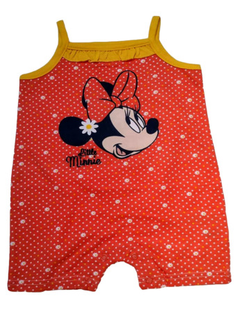 Pelele de niña bebé tirantes naranja Minnie N03120