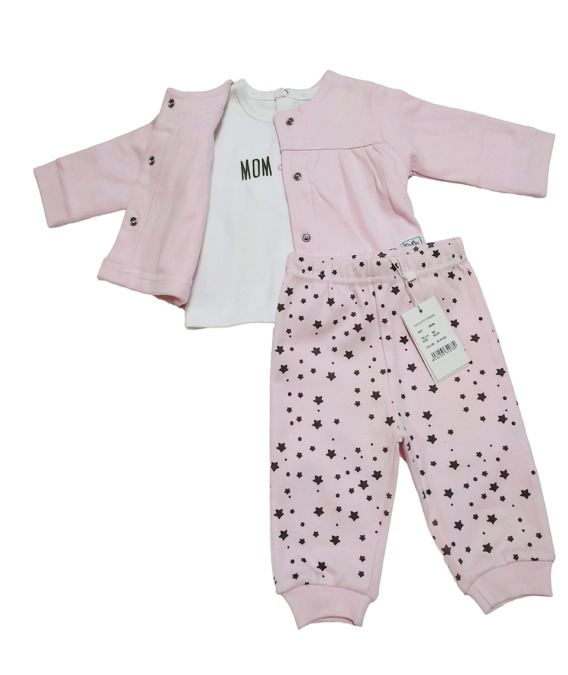 Chandal de bebé niña algodón estrellas rosa 