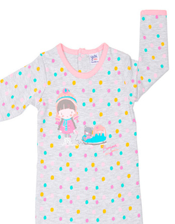 Pelele de niña bebé algodón m/l topos de colores 