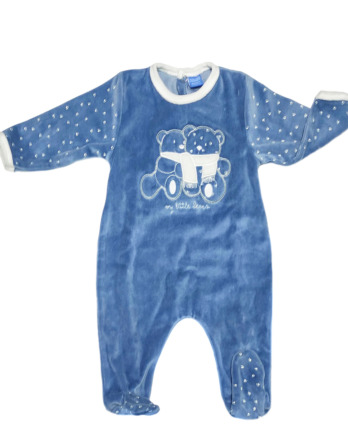 Pelele de niño bebé terciopelo m/l osos azul