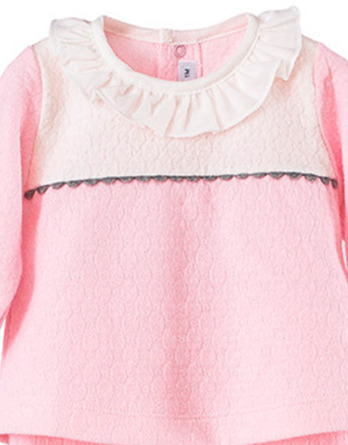 Conjunto primera puesta bebé niña algodón rosa