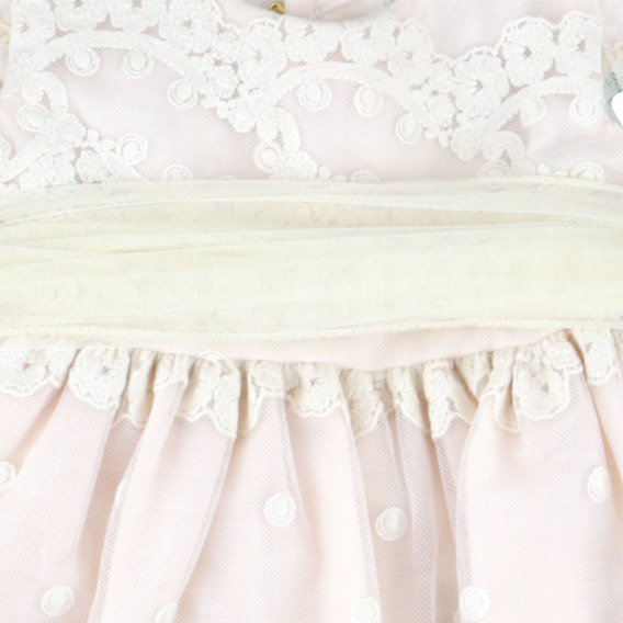 Vestido de niña de tul y flores rosa