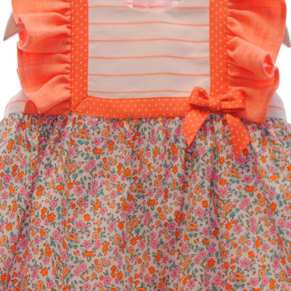 Vestido de bebé niña con flores naranjas