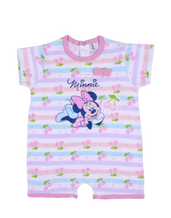 Pelele de bebé niña m/c corto Minnie cerezas