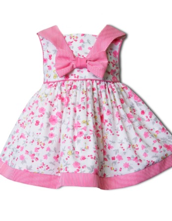 Vestido de niña flores rosa
