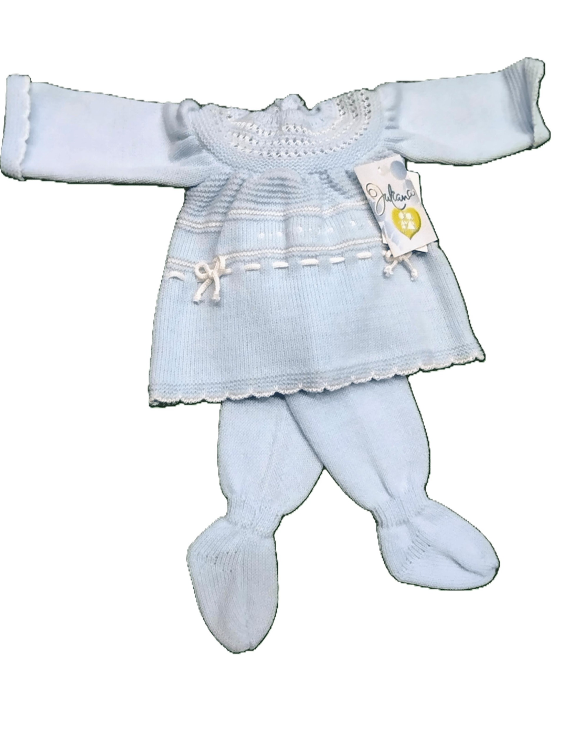 952 Conjunto de bebé celeste de perlé